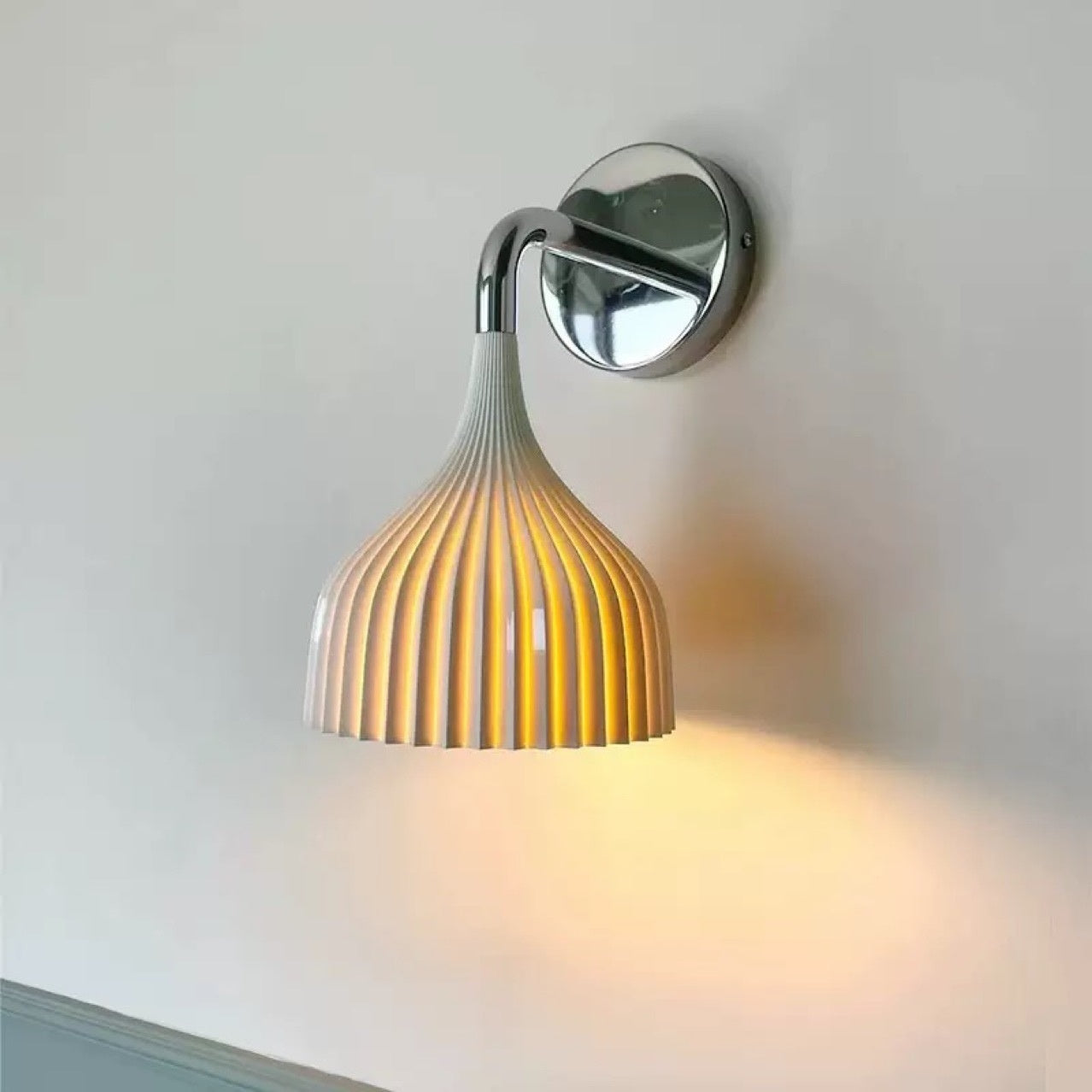 Cream acrylic Nordic bedside table lamp with soft cylindrical shade