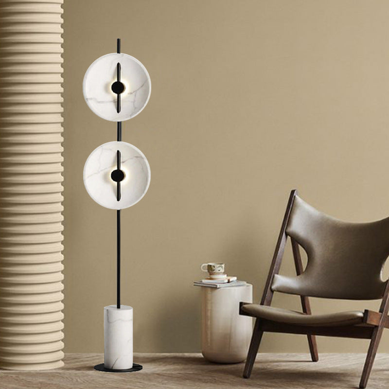 White Marble Base Floor Lamp