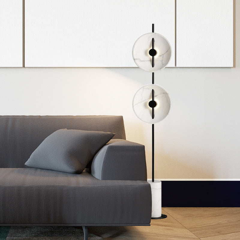 White Marble Base Floor Lamp