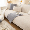 Chenille cushion cover with soft-woven textured fabric in a modern design
