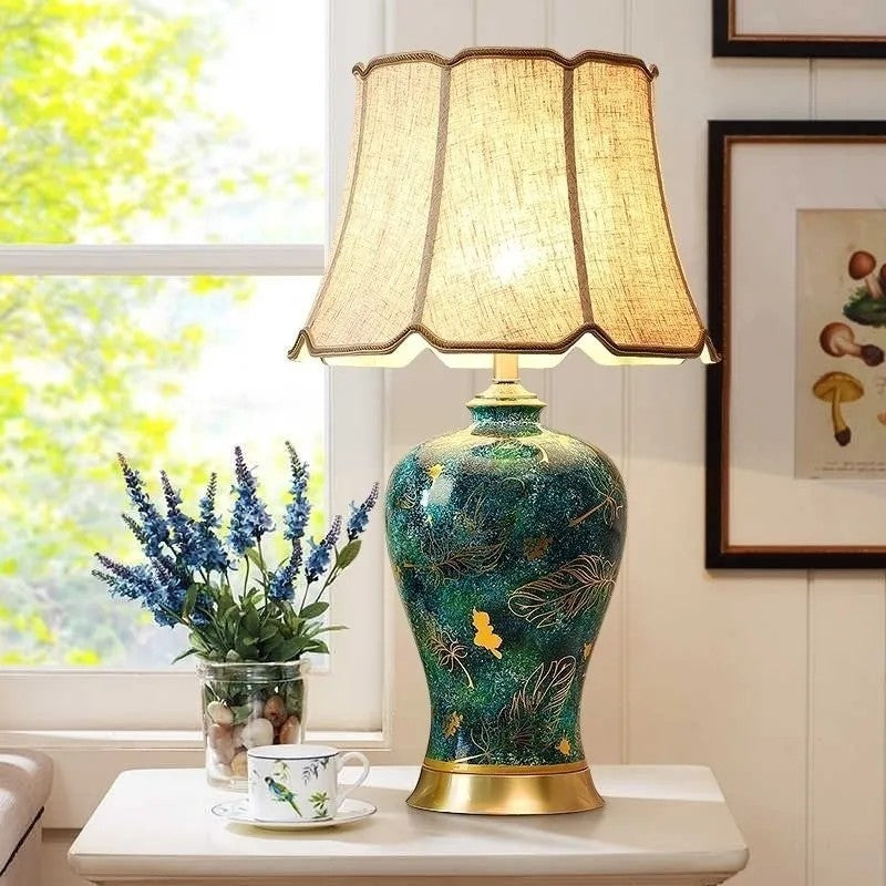 Ceramic Bedside Table Lamp, Warm Glow