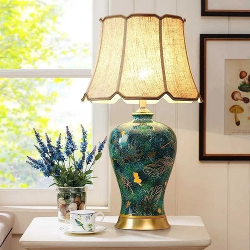 Ceramic Bedside Table Lamp, Warm Glow