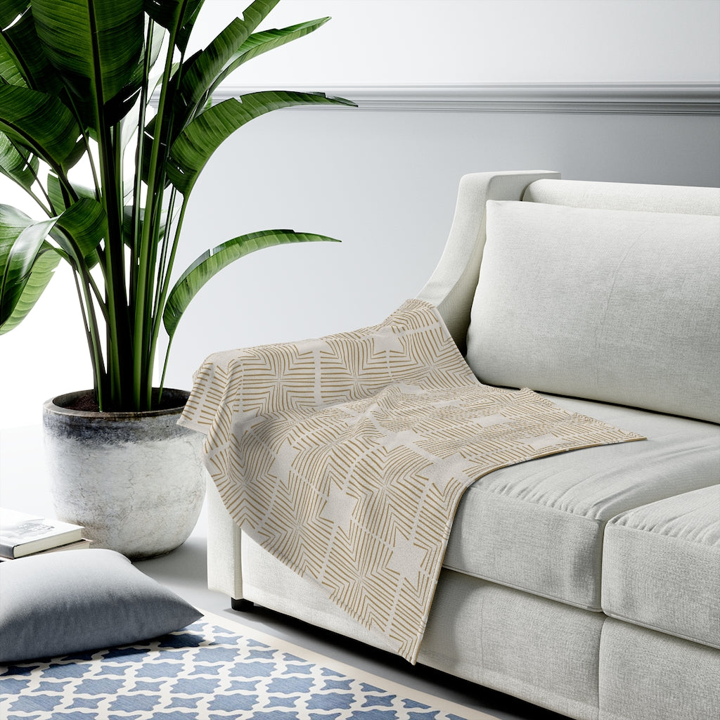 Patterned Plush Velveteen Throw Blanket