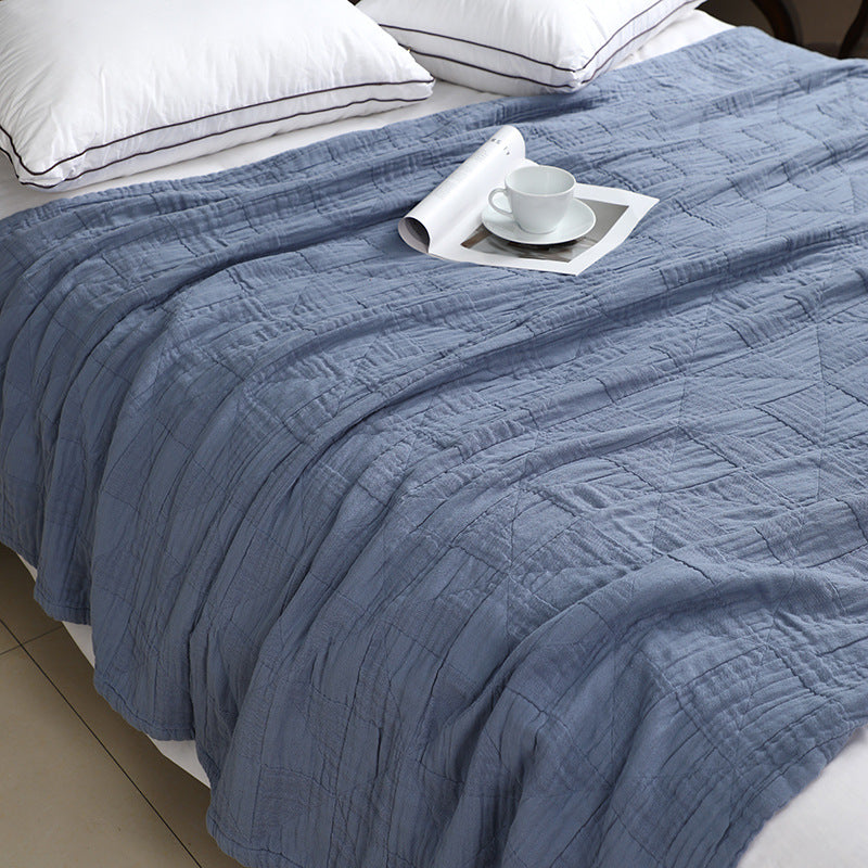 Pure Cotton Nap Throw — Breathable & Soft