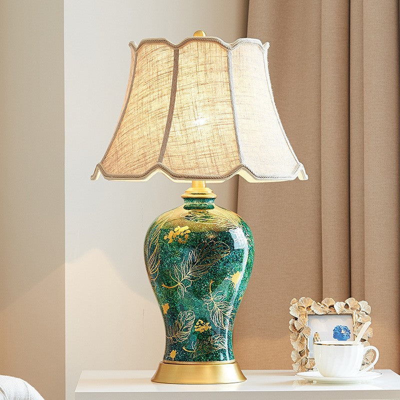 Ceramic Bedside Table Lamp, Warm Glow