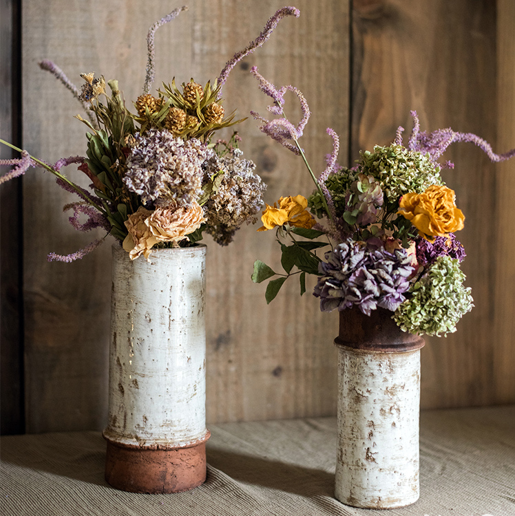 Handmade Restoration Ceramic Vase, Textured Finish