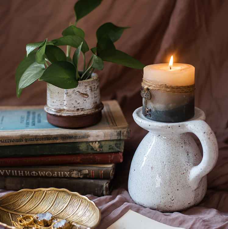 Handmade Restoration Ceramic Vase, Textured Finish