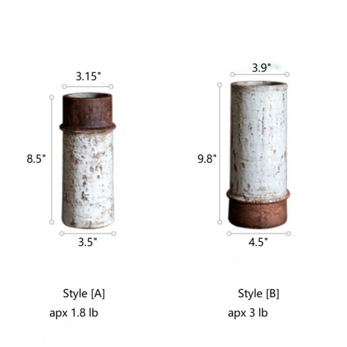 Handmade Restoration Ceramic Vase, Textured Finish