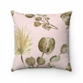 Faux Suede Floral Print Cushion Cover