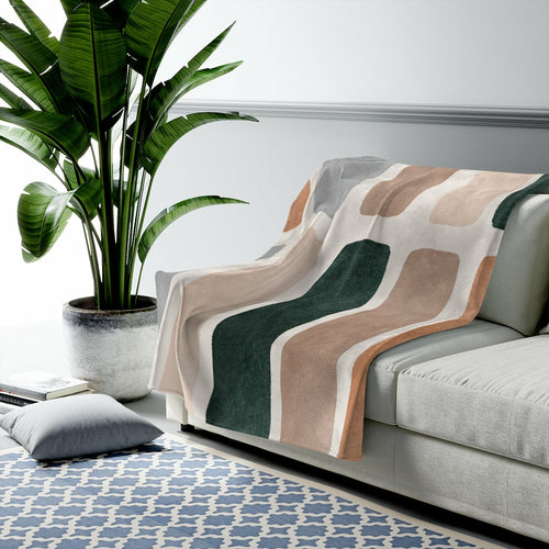 Abstract Bars Plush Velveteen Throw