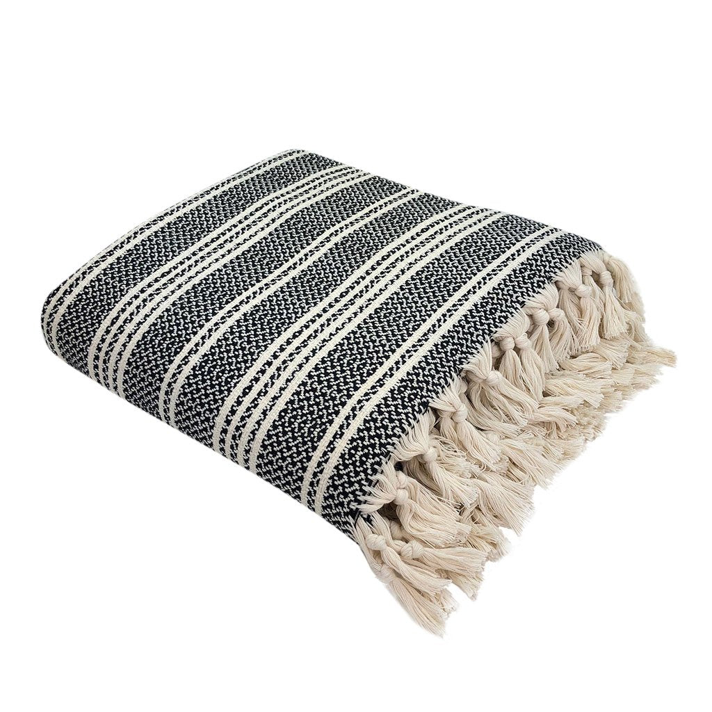 Woven Stripe Turkish Cotton Throw