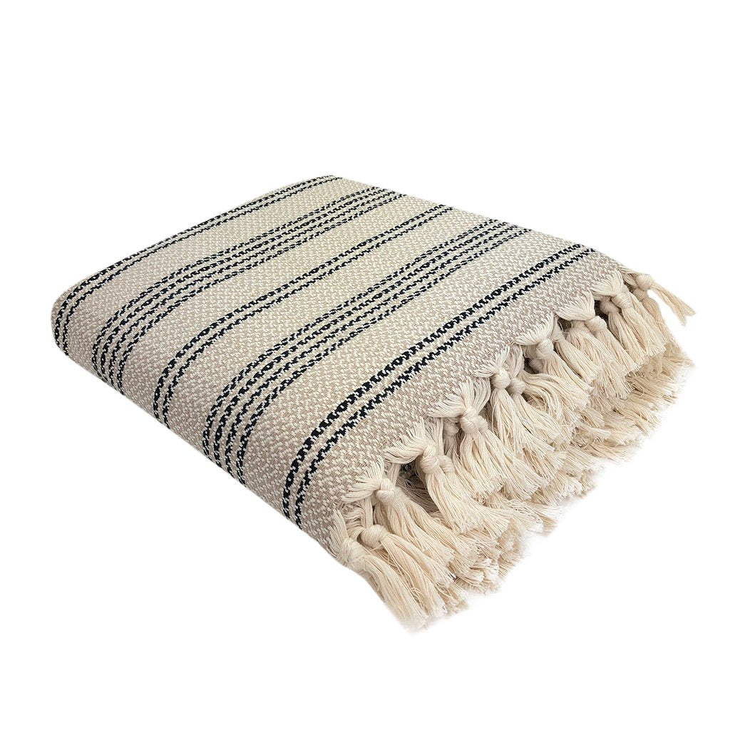 Woven Stripe Turkish Cotton Throw