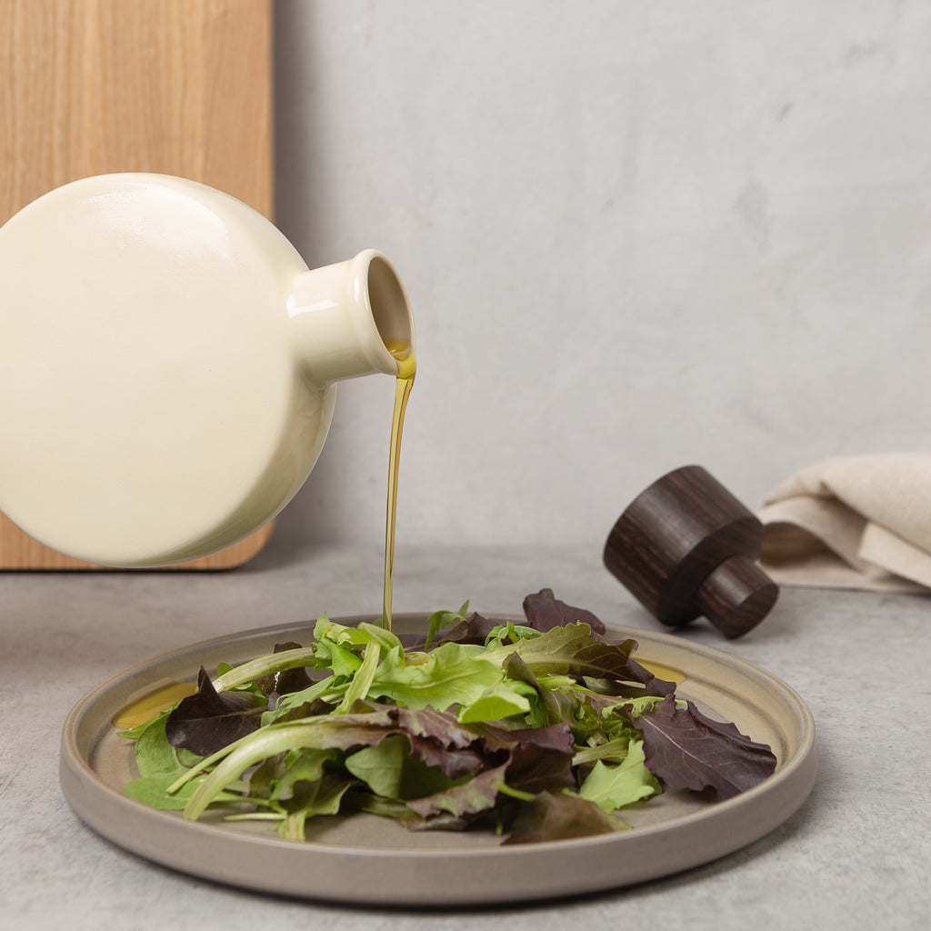 Ivory Stoneware Flattened Bud Vase