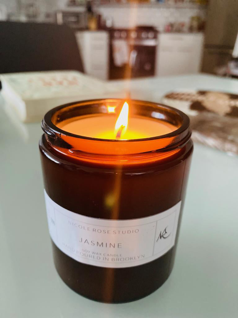 Jasmine Soy Candle — Floral & Green