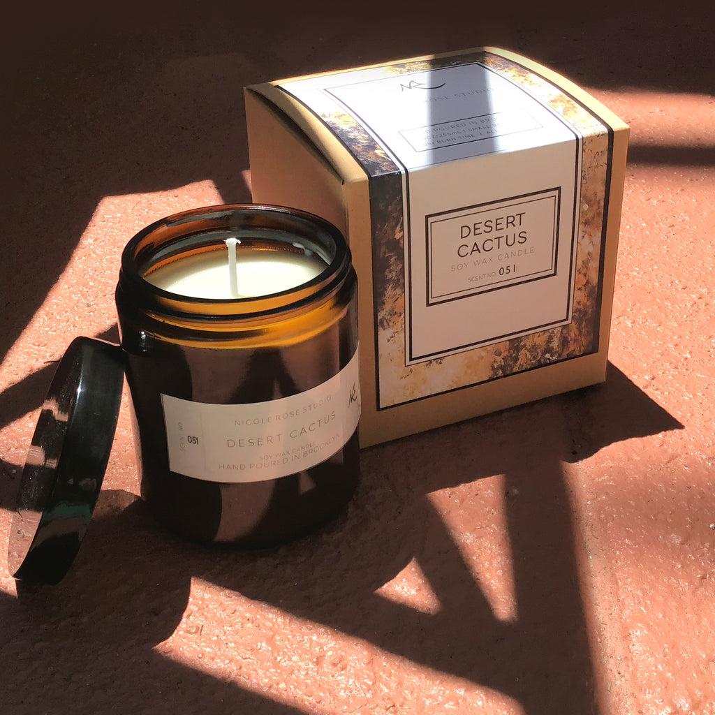 Desert Cactus Soy Candle — Geranium & Oakmoss