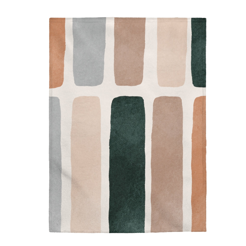 Abstract Bars Plush Velveteen Throw