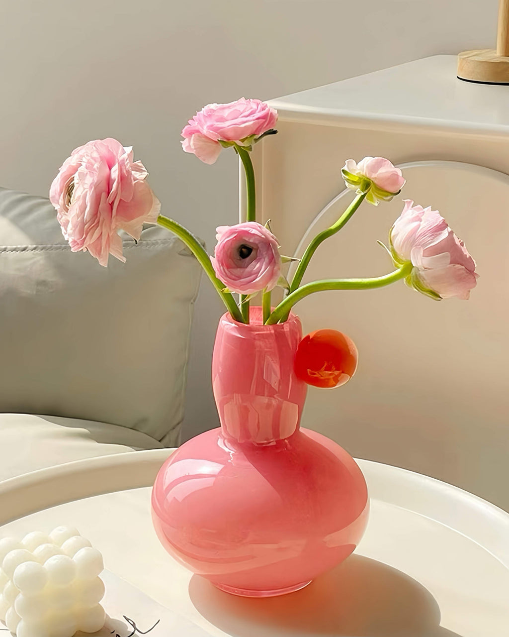 Handblown Bubble Glass Bud Vase