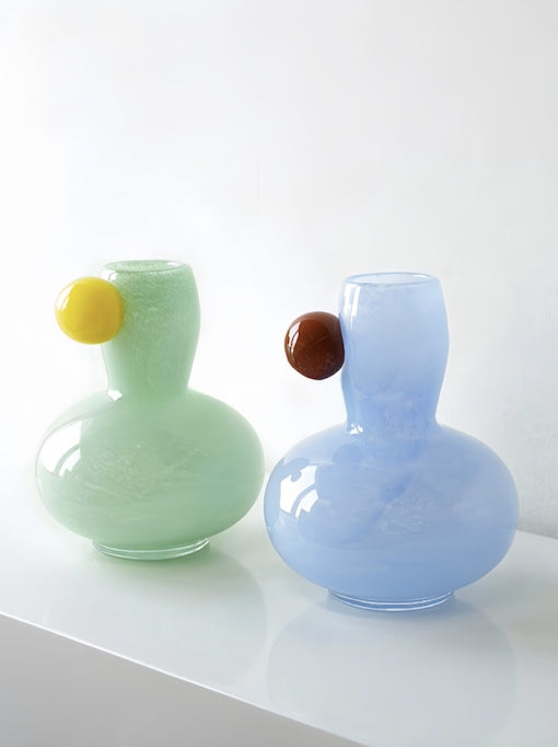Handblown Bubble Glass Bud Vase
