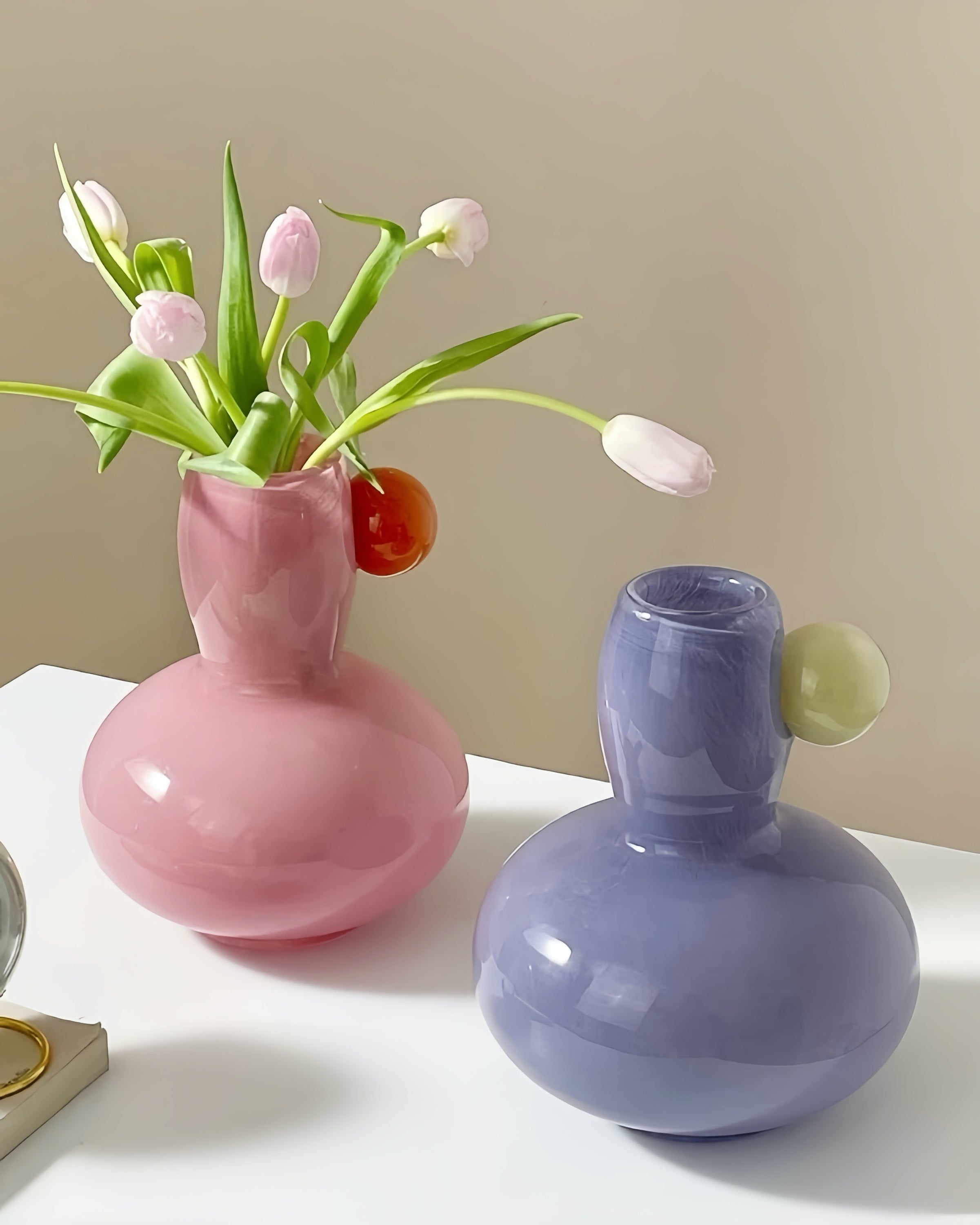 Handblown Bubble Glass Bud Vase