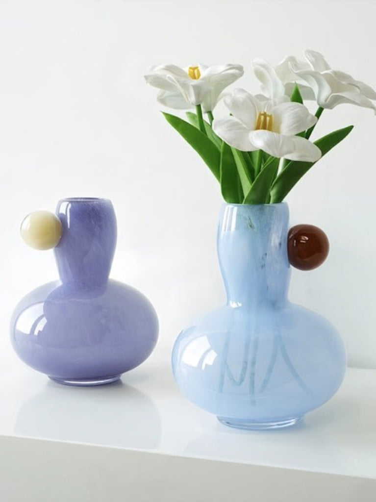 Handblown Bubble Glass Bud Vase