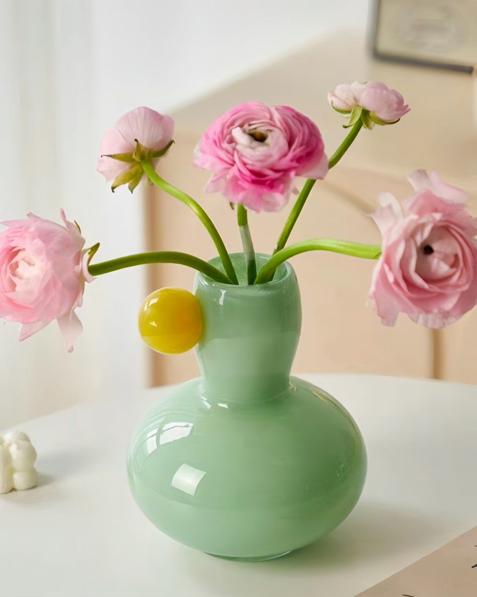 Handblown Bubble Glass Bud Vase