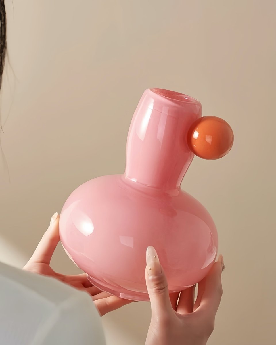 Handblown Bubble Glass Bud Vase