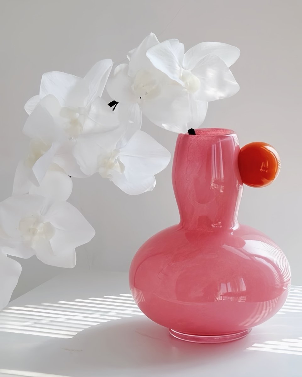 Handblown Bubble Glass Bud Vase