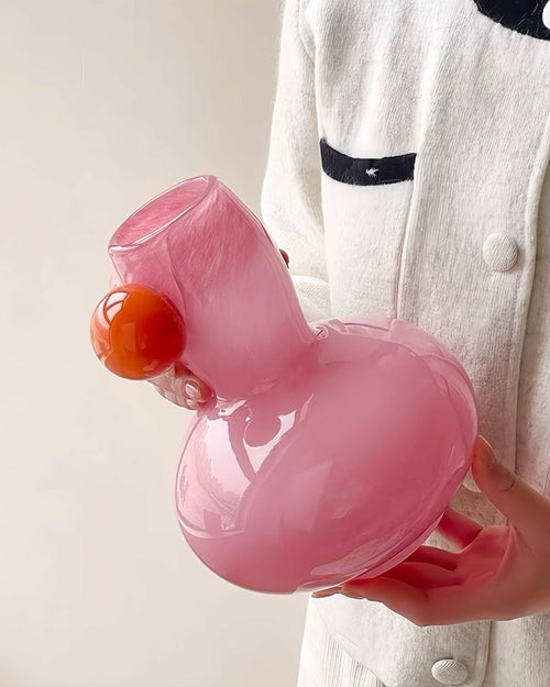 Handblown Bubble Glass Bud Vase