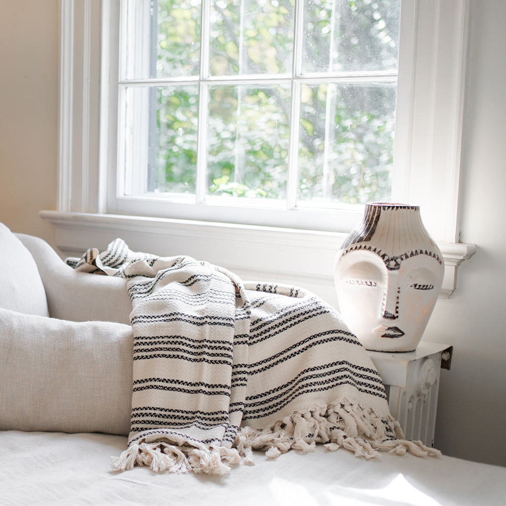 Woven Stripe Turkish Cotton Throw