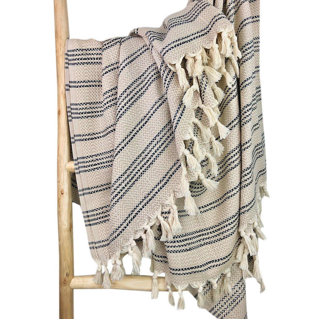 Woven Stripe Turkish Cotton Throw