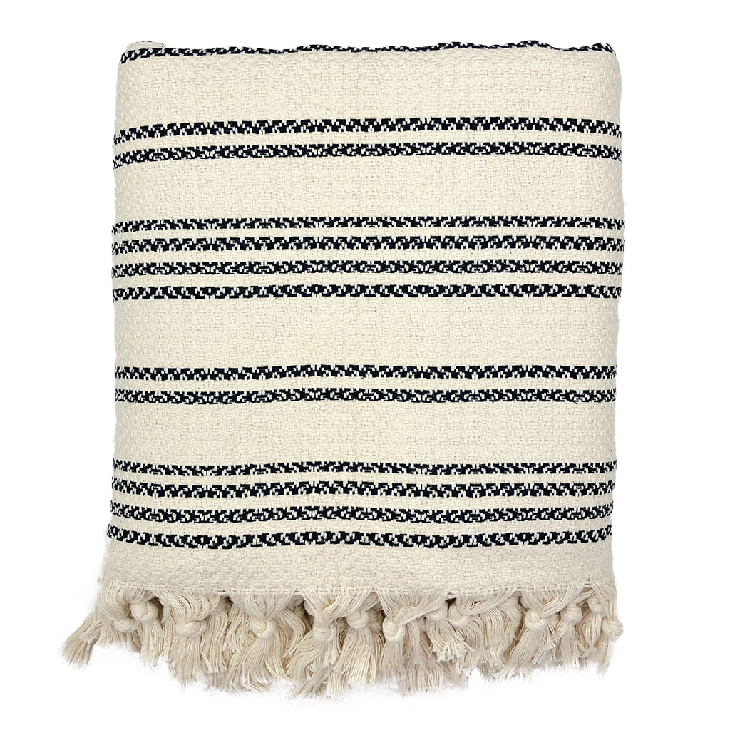 Woven Stripe Turkish Cotton Throw